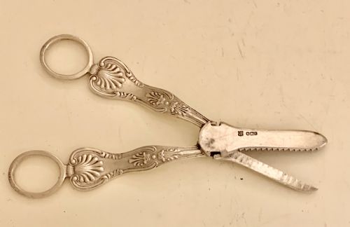 KINGS PATTERN ANTIQUE VICTORIAN STERLING SILVER GRAPE SHEARS CHARLES BOYTON 1894 - ADDITIONAL PHOTO 5
