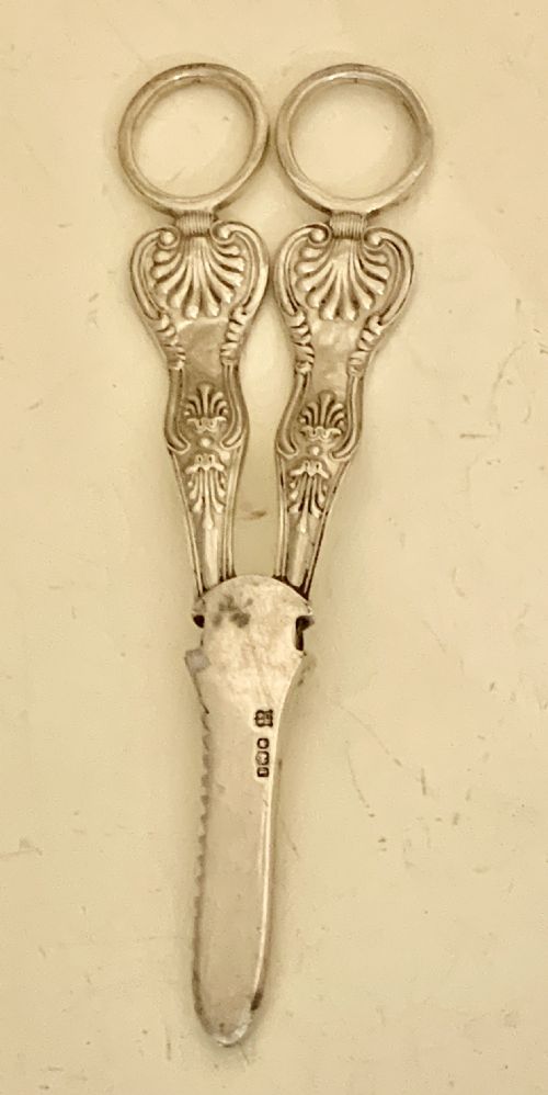 KINGS PATTERN ANTIQUE VICTORIAN STERLING SILVER GRAPE SHEARS CHARLES BOYTON 1894 - ADDITIONAL PHOTO 6