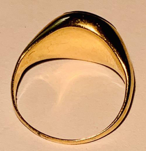 ANTIQUE SEAL ENGRAVED MONOGRAM BLOODSTONE 18K GOLD SIGNET RING - ADDITIONAL PHOTO 7