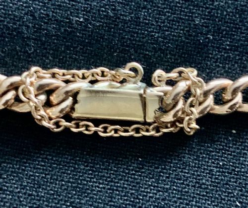 VICTORIAN NATURAL PEARL 9CT ROSE GOLD CURB BRACELET ANTIQUE - ADDITIONAL PHOTO 8