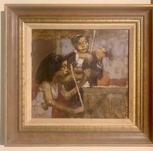 william selby rba roi rsw b1933 kyung wha chung violinist oil on board - CATEGORY: ANTIQUE ART - DATED 1950