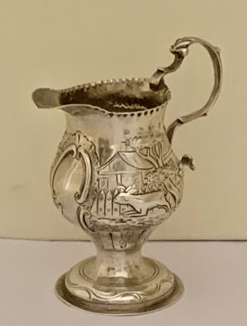 ANTIQUE GEORGE III SILVER CREAM JUG BY CHARLES HOUGHAM HALLMARKED LONDON 1779 - ADDITIONAL PHOTO 2