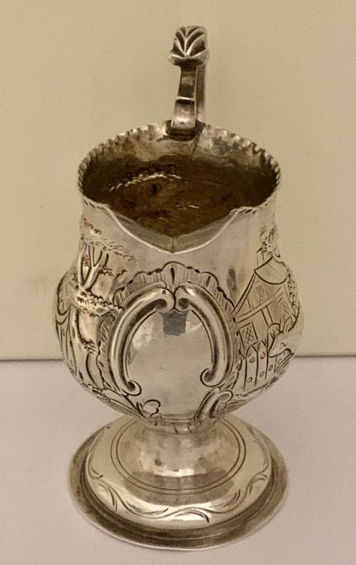 ANTIQUE GEORGE III SILVER CREAM JUG BY CHARLES HOUGHAM HALLMARKED LONDON 1779 - ADDITIONAL PHOTO 3