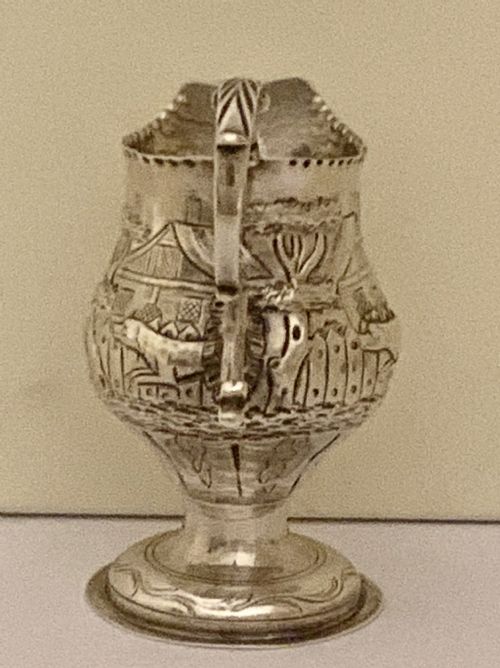 ANTIQUE GEORGE III SILVER CREAM JUG BY CHARLES HOUGHAM HALLMARKED LONDON 1779 - ADDITIONAL PHOTO 4