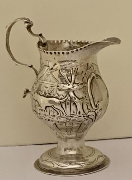 ANTIQUE GEORGE III SILVER CREAM JUG BY CHARLES HOUGHAM HALLMARKED LONDON 1779 - ADDITIONAL PHOTO 1