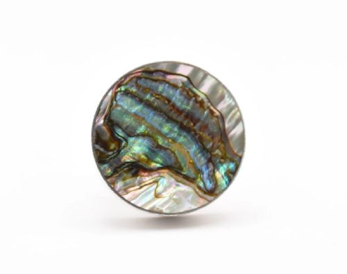 MODERNIST STERLING SILVER ABALONE SHELL RING ARNE JOHANSEN MID CENTURY 1960S - ADDITIONAL PHOTO 1