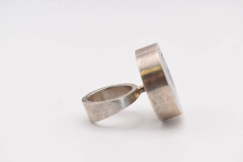 MODERNIST STERLING SILVER ABALONE SHELL RING ARNE JOHANSEN MID CENTURY 1960S - ADDITIONAL PHOTO 2