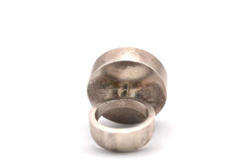 MODERNIST STERLING SILVER ABALONE SHELL RING ARNE JOHANSEN MID CENTURY 1960S - ADDITIONAL PHOTO 4