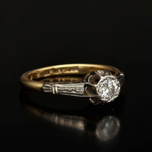 1920S 18CT GOLD DIAMOND ENGAGEMENT RING - ADDITIONAL PHOTO 4