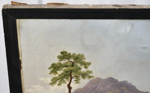 JOSEPH FARRINGTON RA 17471821 ANTIQUE OIL PAINTING PALACE OF PATTERDALE - ADDITIONAL PHOTO 1