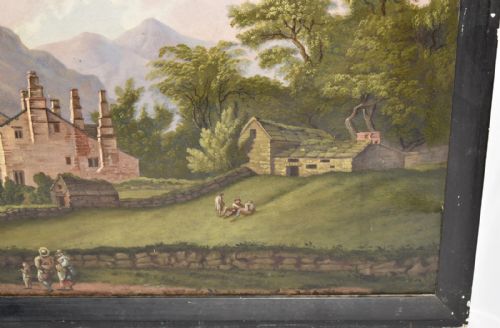 JOSEPH FARRINGTON RA 17471821 ANTIQUE OIL PAINTING PALACE OF PATTERDALE - ADDITIONAL PHOTO 3