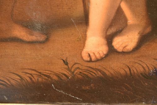 ANTIQUE C1800 OIL PAINTING MADONNA OF THE WALK CIRCLE OF RAPHAEL GF PENNI - ADDITIONAL PHOTO 15