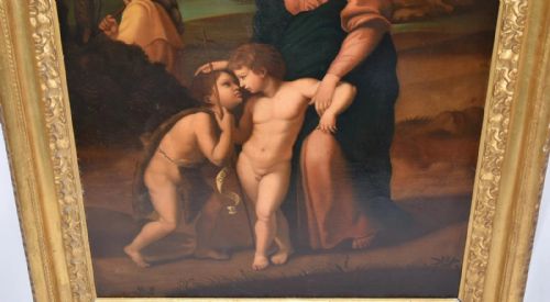 ANTIQUE C1800 OIL PAINTING MADONNA OF THE WALK CIRCLE OF RAPHAEL GF PENNI - ADDITIONAL PHOTO 17