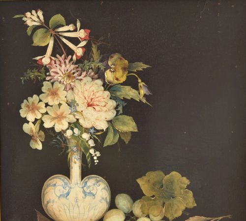 PAIR OF 18TH CENTURY BAROQUE STILL LIFE PAINTINGS FLORAL FRUIT COMPOSITIONS - ADDITIONAL PHOTO 2