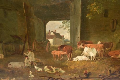 JULIUS CAESAR IBBETSON 17591817 18TH C RURAL WALES OIL PAINTING SIGNED 1792 - ADDITIONAL PHOTO 1
