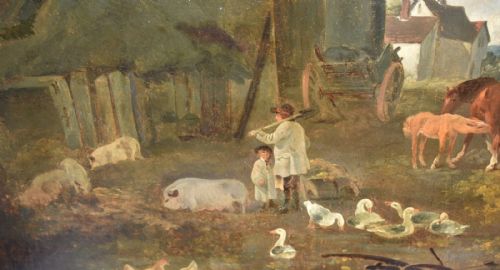 JULIUS CAESAR IBBETSON 17591817 18TH C RURAL WALES OIL PAINTING SIGNED 1792 - ADDITIONAL PHOTO 2