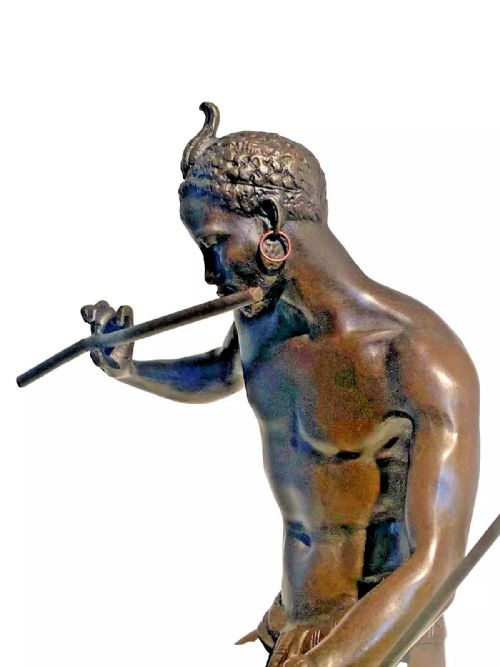 ANTIQUE BRONZE SCULPTURE THE SNAKE CHARMER CHARLES ARTHUR BOURGEOIS CA 19TH C - ADDITIONAL PHOTO 10