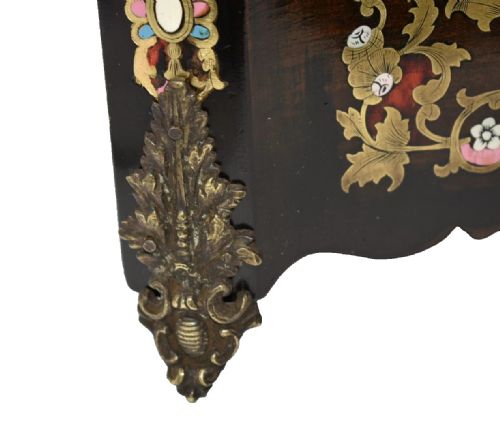 ANTIQUE FRENCH BOULLE JEWELLERY BOX NAPOLEON III ERA WITH KEY 19TH C - ADDITIONAL PHOTO 5