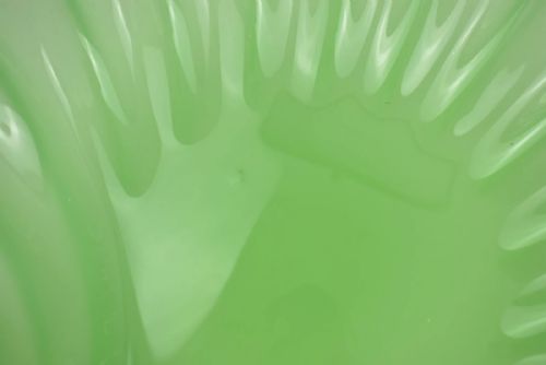 PAIR LARGE ANTIQUE FRENCH GREEN OPALINE GLASS SCALLOP SHELL DISHES GILT EDGE - ADDITIONAL PHOTO 8