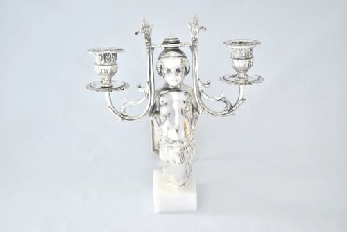 PAIR OF SILVER WALL MOUNTED HIGHLY DETAILED MERMAID CANDLE HOLDERS - ADDITIONAL PHOTO 1