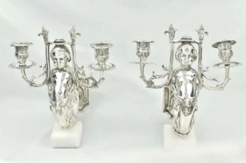 PAIR OF SILVER WALL MOUNTED HIGHLY DETAILED MERMAID CANDLE HOLDERS - ADDITIONAL PHOTO 11