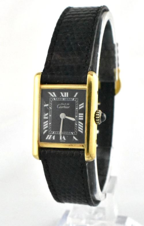 LE MUST DE CARTIER TANK WATCH 18CT GOLD PLATE ON STERLING SILVER BOX PAPERWORK - ADDITIONAL PHOTO 3