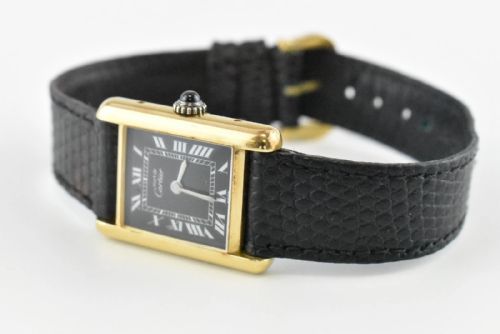 LE MUST DE CARTIER TANK WATCH 18CT GOLD PLATE ON STERLING SILVER BOX PAPERWORK - ADDITIONAL PHOTO 4