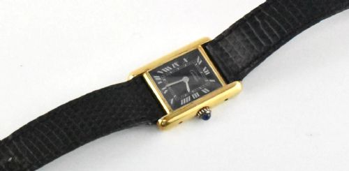 LE MUST DE CARTIER TANK WATCH 18CT GOLD PLATE ON STERLING SILVER BOX PAPERWORK - ADDITIONAL PHOTO 8