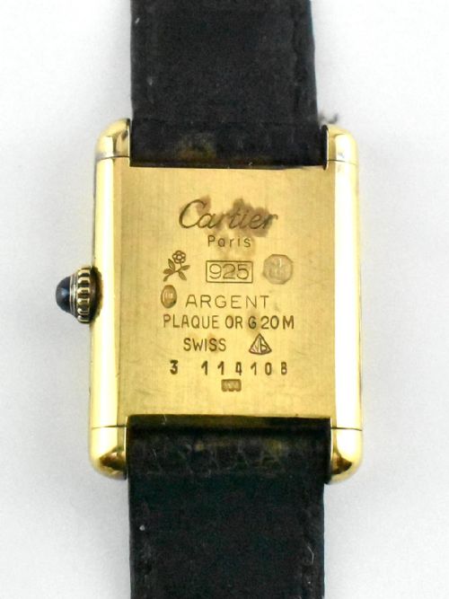 LE MUST DE CARTIER TANK WATCH 18CT GOLD PLATE ON STERLING SILVER BOX PAPERWORK - ADDITIONAL PHOTO 9