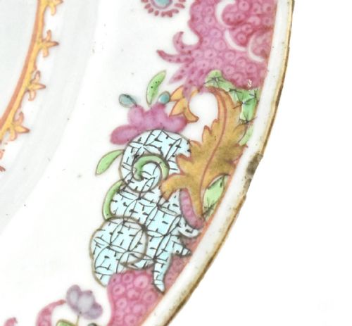 PAIR OF QING ANTIQUE 18 CENTURY FAMILLE ROSE CHINESE PORCELAIN PLATTERSDISHES - ADDITIONAL PHOTO 5