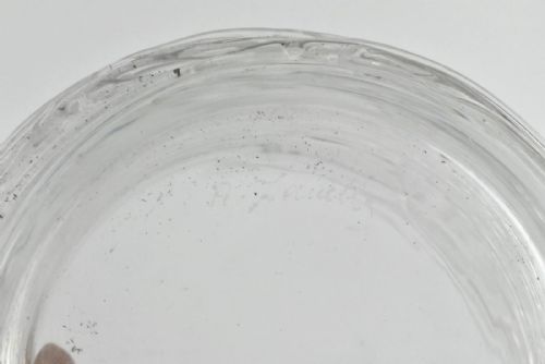 SIGNED MURANO TEXTURED CLEAR NEST BOWL ADORNED WITH GREEN AND BLUE LOVEBIRDS - ADDITIONAL PHOTO 6