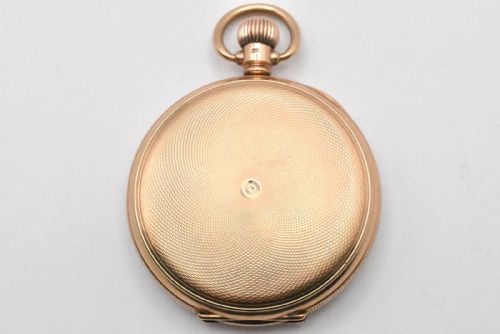 ANTIQUE 9CT GOLD 'ALD' 17 JEWELL SWISS ENGINE TURNED FULL HUNTER POCKET WATCH - ADDITIONAL PHOTO 6