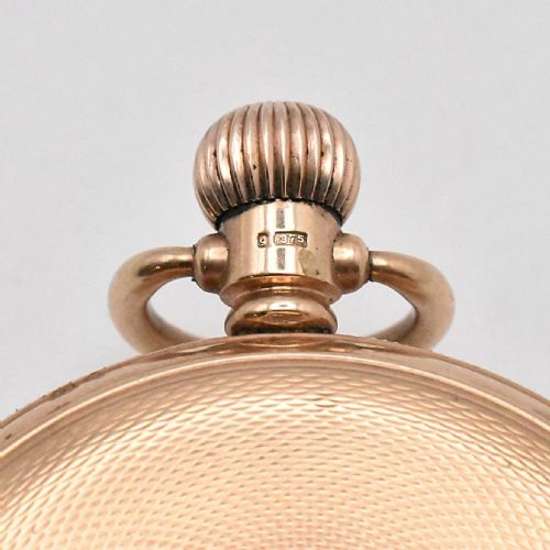 ANTIQUE 9CT GOLD 'ALD' 17 JEWELL SWISS ENGINE TURNED FULL HUNTER POCKET WATCH - ADDITIONAL PHOTO 10