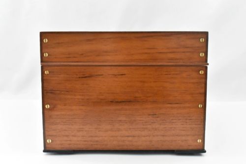 A LARGE VINTAGE ALFRED DUNHILL CIGAR HUMIDOR WOODEN BOX WITH HUMIDIFIER - ADDITIONAL PHOTO 3