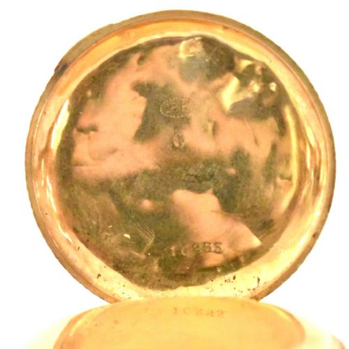 18K FULL HUNTER POCKET WATCH INTRICATELY ENGRAVED FRONT AND BACK - ADDITIONAL PHOTO 4