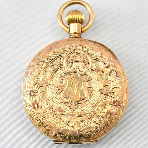 OPEN FACED POCKET WATCH 12CT GOLD - ADDITIONAL PHOTO 1