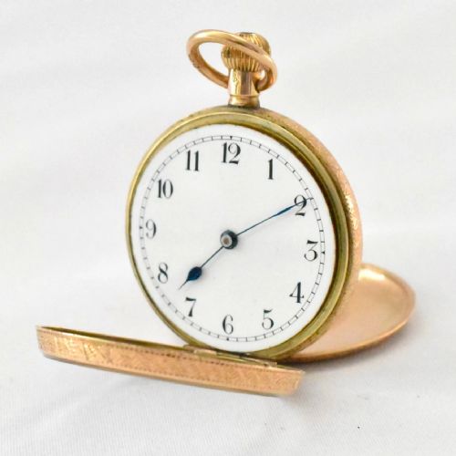 OPEN FACED POCKET WATCH 12CT GOLD - ADDITIONAL PHOTO 2