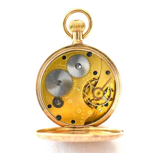 OPEN FACED POCKET WATCH 12CT GOLD - ADDITIONAL PHOTO 4