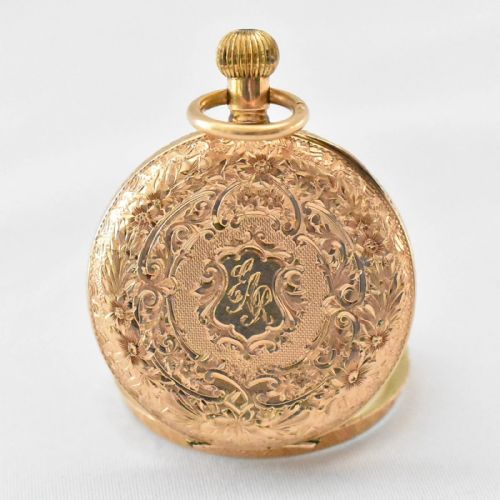 OPEN FACED POCKET WATCH 12CT GOLD - ADDITIONAL PHOTO 8