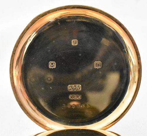 J W BENSON SWISS MADE FULL HUNTER 9CT GOLD POCKET WATCH - ADDITIONAL PHOTO 2