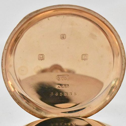 J W BENSON SWISS MADE FULL HUNTER 9CT GOLD POCKET WATCH - ADDITIONAL PHOTO 3