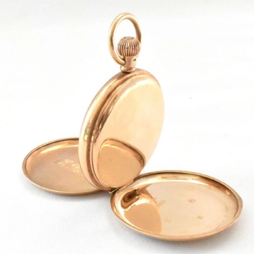 J W BENSON SWISS MADE FULL HUNTER 9CT GOLD POCKET WATCH - ADDITIONAL PHOTO 5
