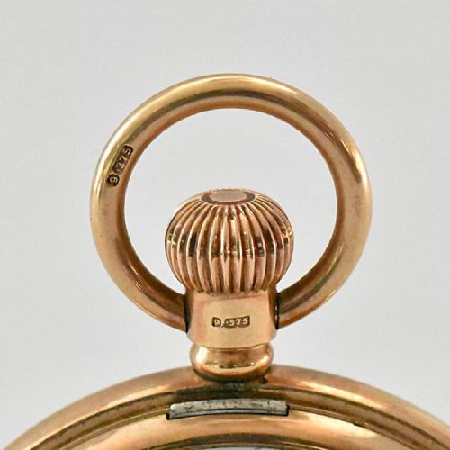 J W BENSON SWISS MADE FULL HUNTER 9CT GOLD POCKET WATCH - ADDITIONAL PHOTO 6