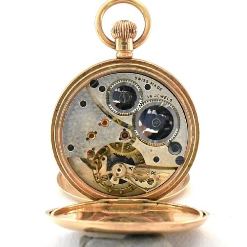 J W BENSON SWISS MADE FULL HUNTER 9CT GOLD POCKET WATCH - ADDITIONAL PHOTO 7