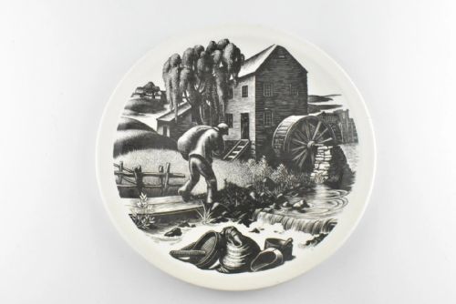 A SET OF 12 WEDGWOOD QUEEN'S WARE CLARE LEIGHTON DESIGN PLATES ENGLAND - ADDITIONAL PHOTO 3