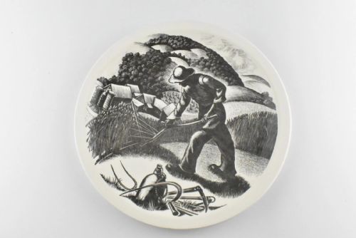A SET OF 12 WEDGWOOD QUEEN'S WARE CLARE LEIGHTON DESIGN PLATES ENGLAND - ADDITIONAL PHOTO 7