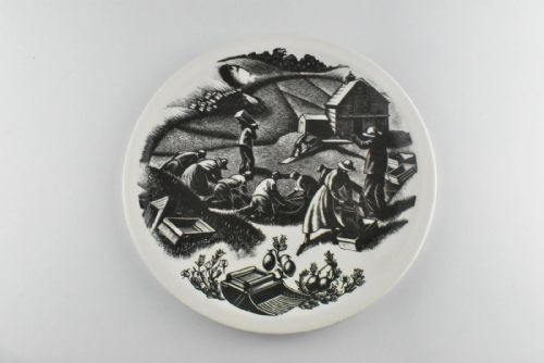 A SET OF 12 WEDGWOOD QUEEN'S WARE CLARE LEIGHTON DESIGN PLATES ENGLAND - ADDITIONAL PHOTO 11