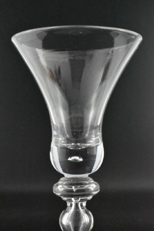 A GEORGIAN BALLUSTER GLASS GOBLET FLARED RIM TEARDROP STEM - ADDITIONAL PHOTO 5