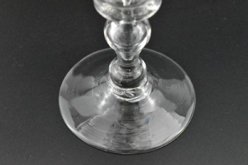 A GEORGIAN BALLUSTER GLASS GOBLET FLARED RIM TEARDROP STEM - ADDITIONAL PHOTO 6