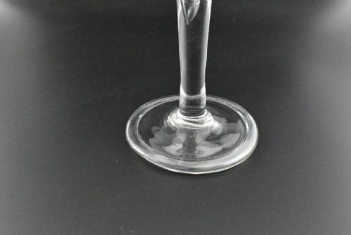 18C JACOBITE WINE GLASS WITH ENGRAVED ROSE SPRAY FIAT MOTTO TEARDROP STEM - ADDITIONAL PHOTO 10